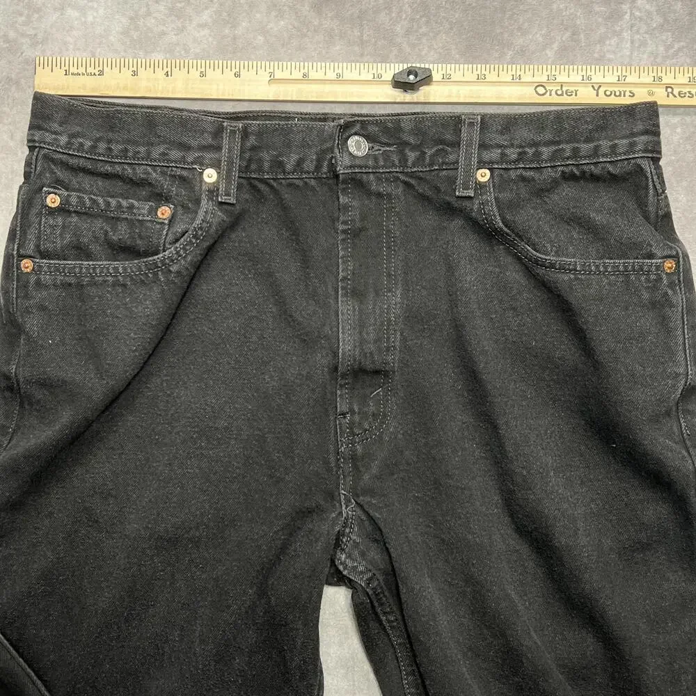 Vintage Levis 550 Jeans Mens 36x34 Black Relaxed Tapered Fit Dark Wash Denim